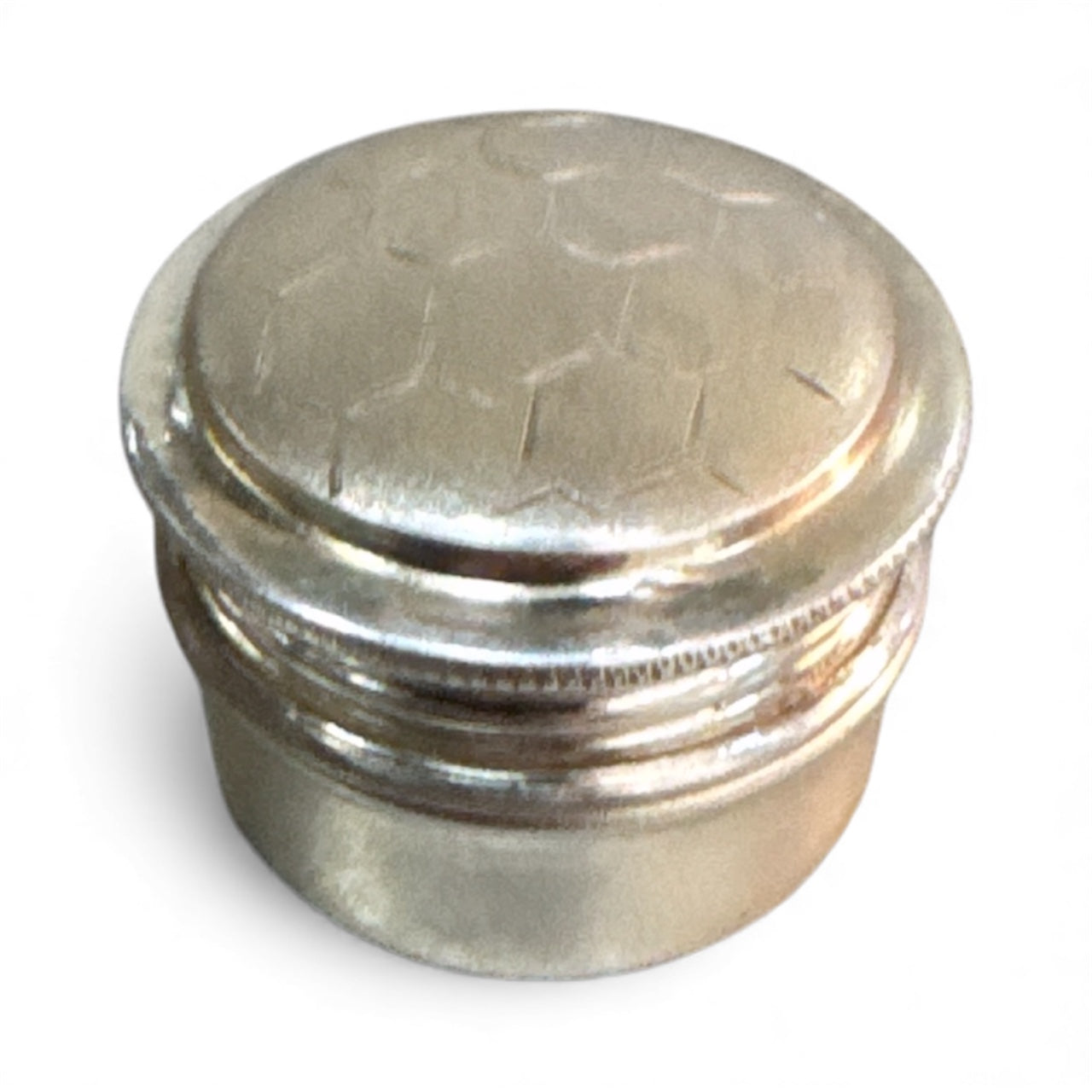 Pure Silver Dibbi | Handcrafted 92.5 Silver Round Box with Geometric Engraving