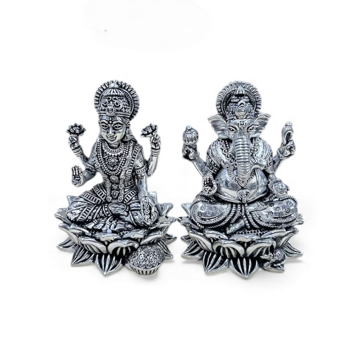 Pure 925 Silver Ganesh Laxmi Idol Set – 507g | Premium Diwali Pooja & Home Temple Décor