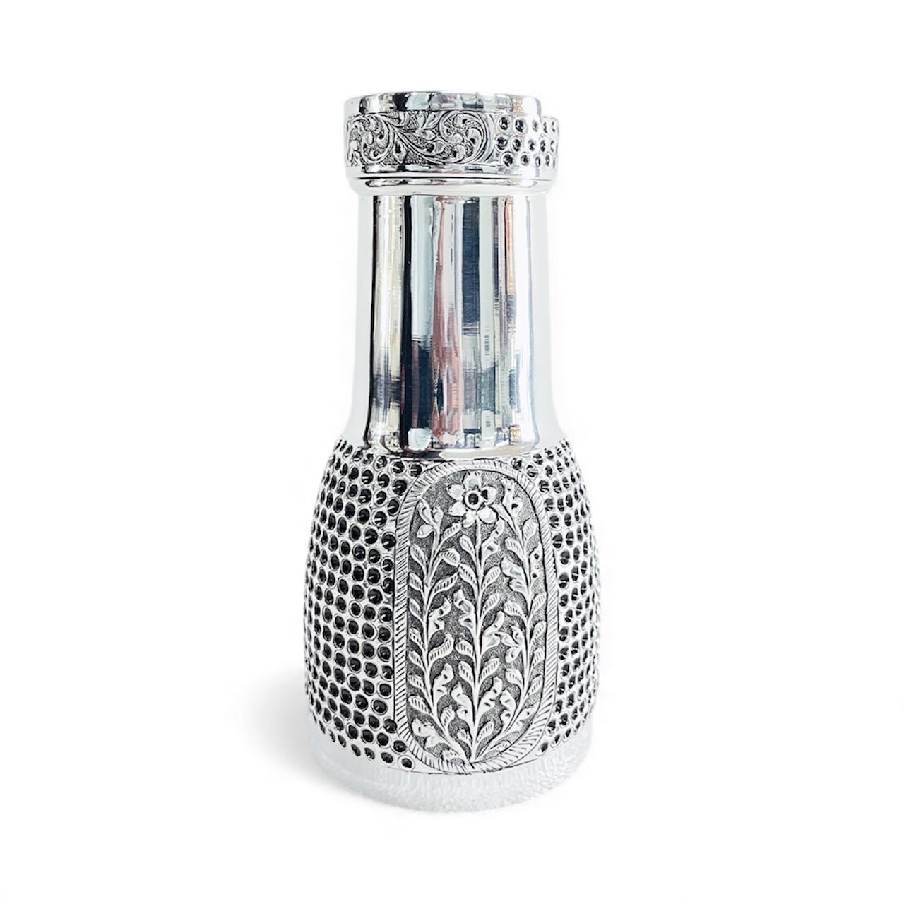 Pure Silver Room Set Kalash – Handcrafted 92.5 Silver Floral Nakshi Design Pot |