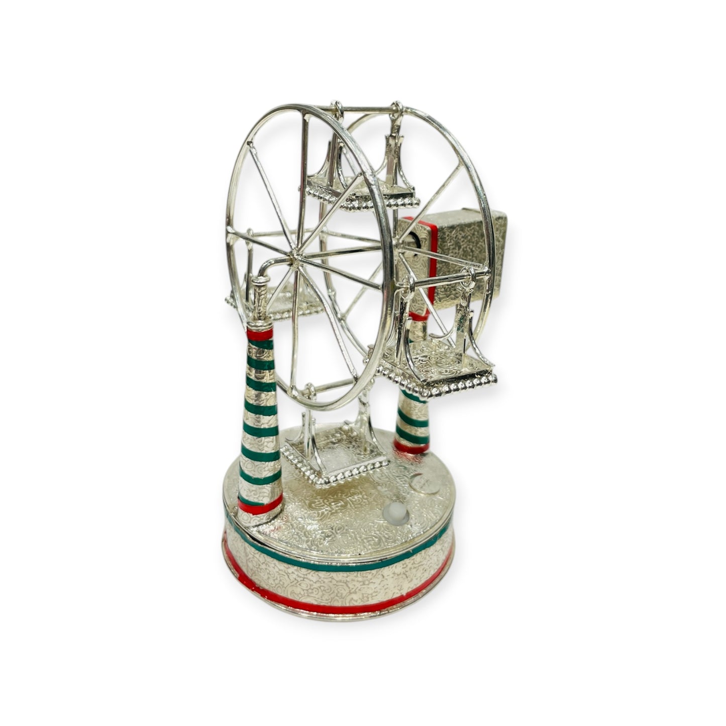 Pure Silver Ferris Wheel Miniature | Intricately Designed 92.5 Silver Showpiece