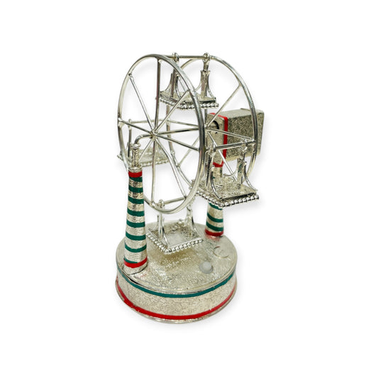 Pure Silver Ferris Wheel Miniature | Intricately Designed 92.5 Silver Showpiece