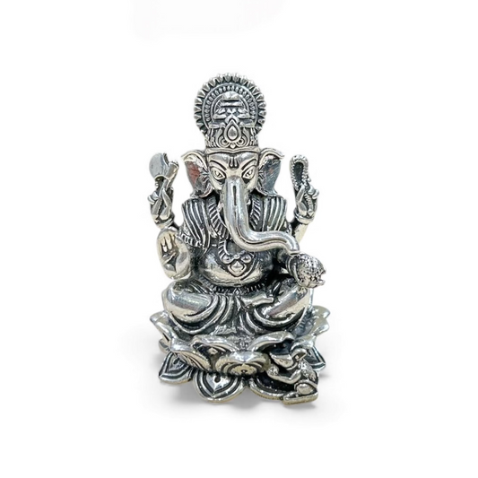 Pure 925 Silver Ganesh Ji Idol – 181g | Handcrafted Ganpati Murti for Home Temple, Pooja & Auspicious Gifting