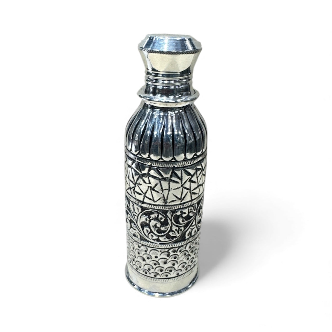 Pure Silver Nakshi Bottle – Handcrafted 92.5 Sterling Silver Water Bottle | Traditional Engraved Design