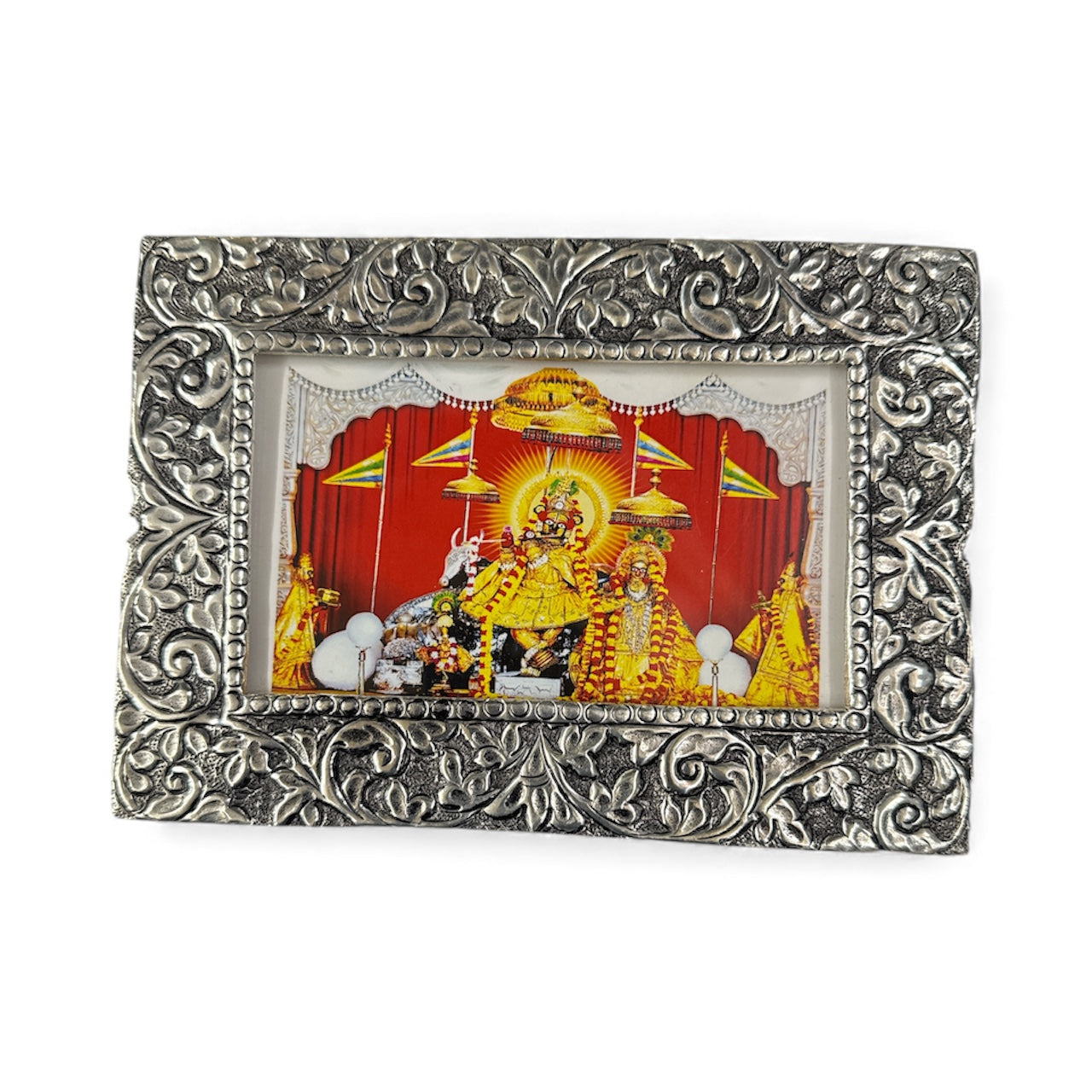 Premium Embossed Silver Photo Frame – 5×3 Inch (142g) | Compact Luxury Decor Frame for Home & Gifting